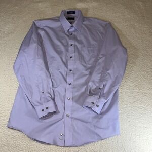 Stafford Super Shirt Performance Dress Shirt 16.5 34/35 Lavender Classic Fit